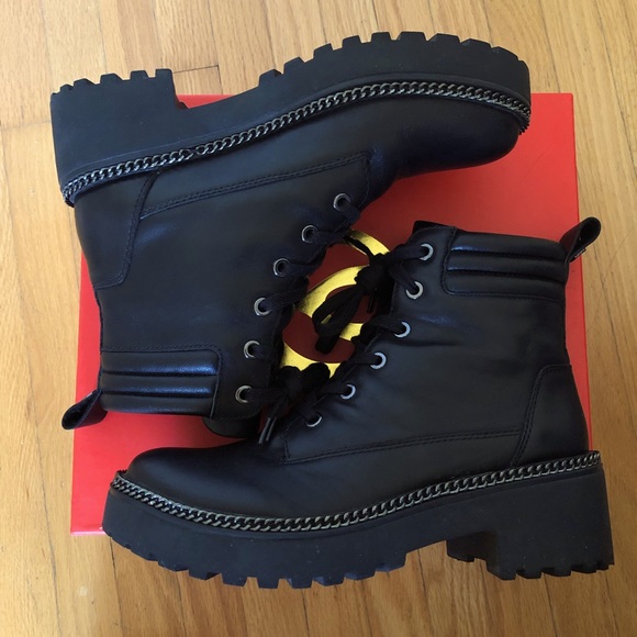 Wishbone Shoes - NEW The Wishbone collection lace up black leather combat chunky boots